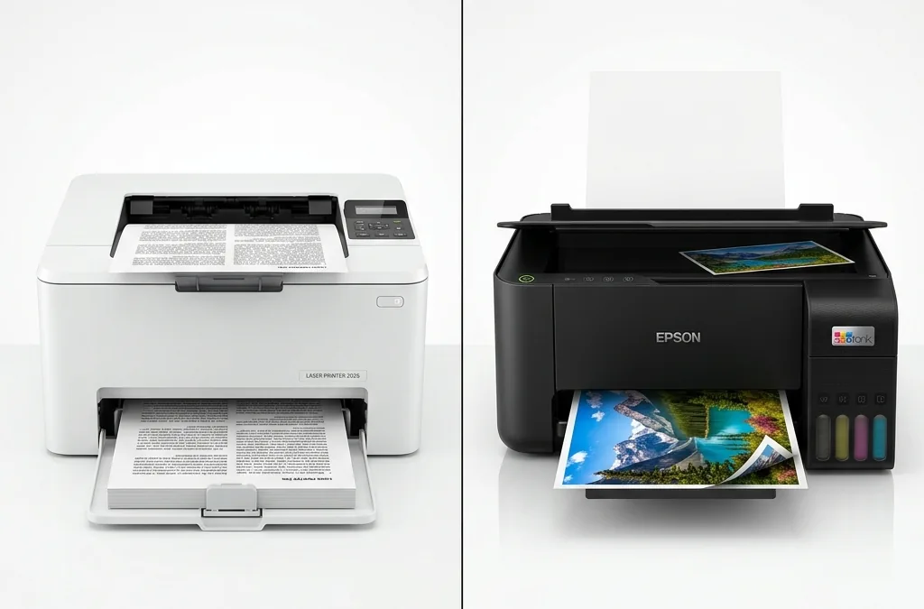 Comparatif imprimante laser vs jet d'encre 2026